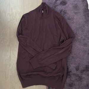 Charles Tyrwhitt Men's 1/4 Quarter Zip Sweater - Dark Purple